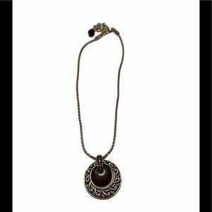 Brighton Katu Silver and Wood Pendant Necklace